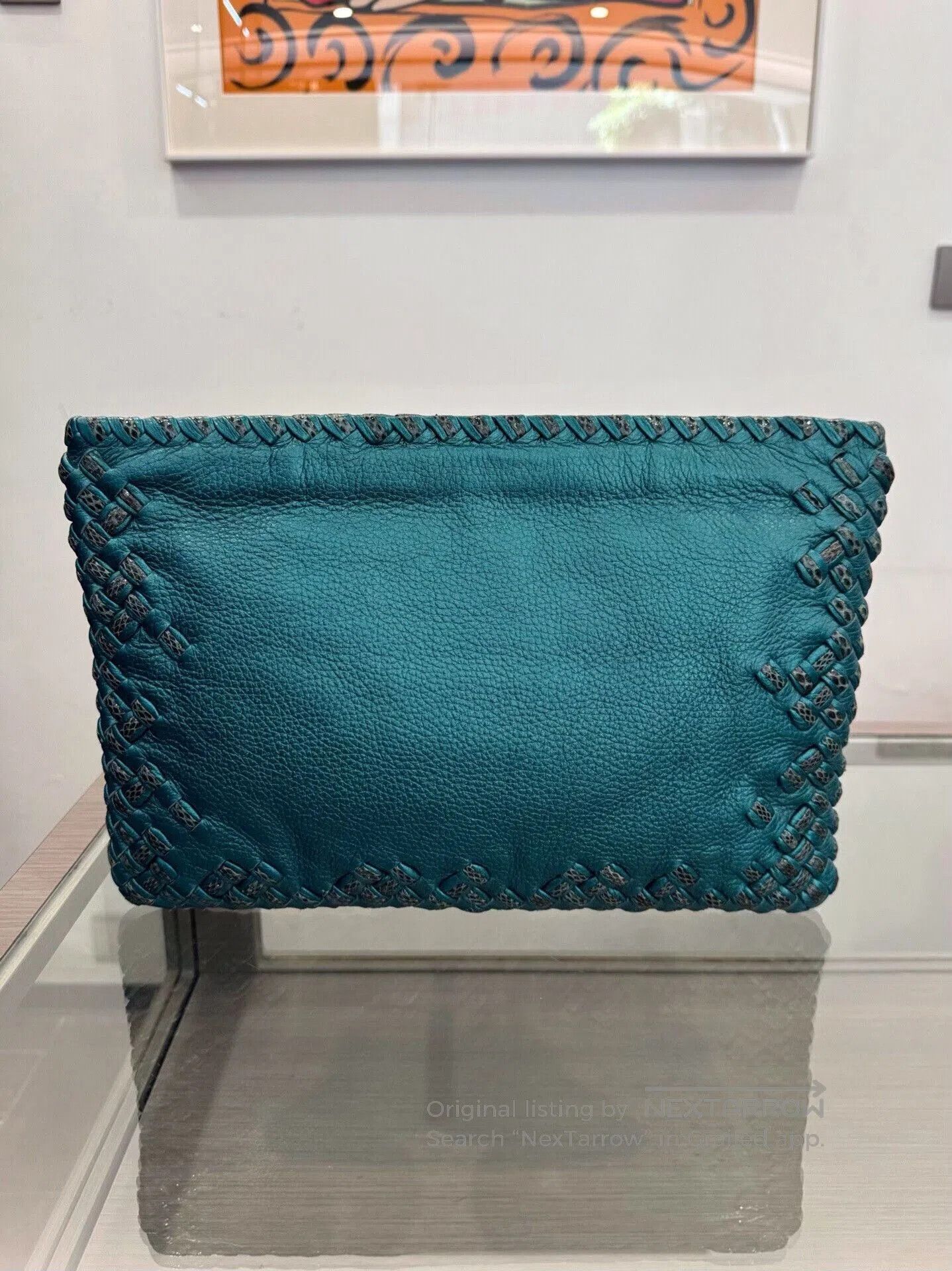 Bottega Veneta Bottega Veneta Blue Woven Clutch 31cm. Size ONE SIZE - 1 Thumbnail