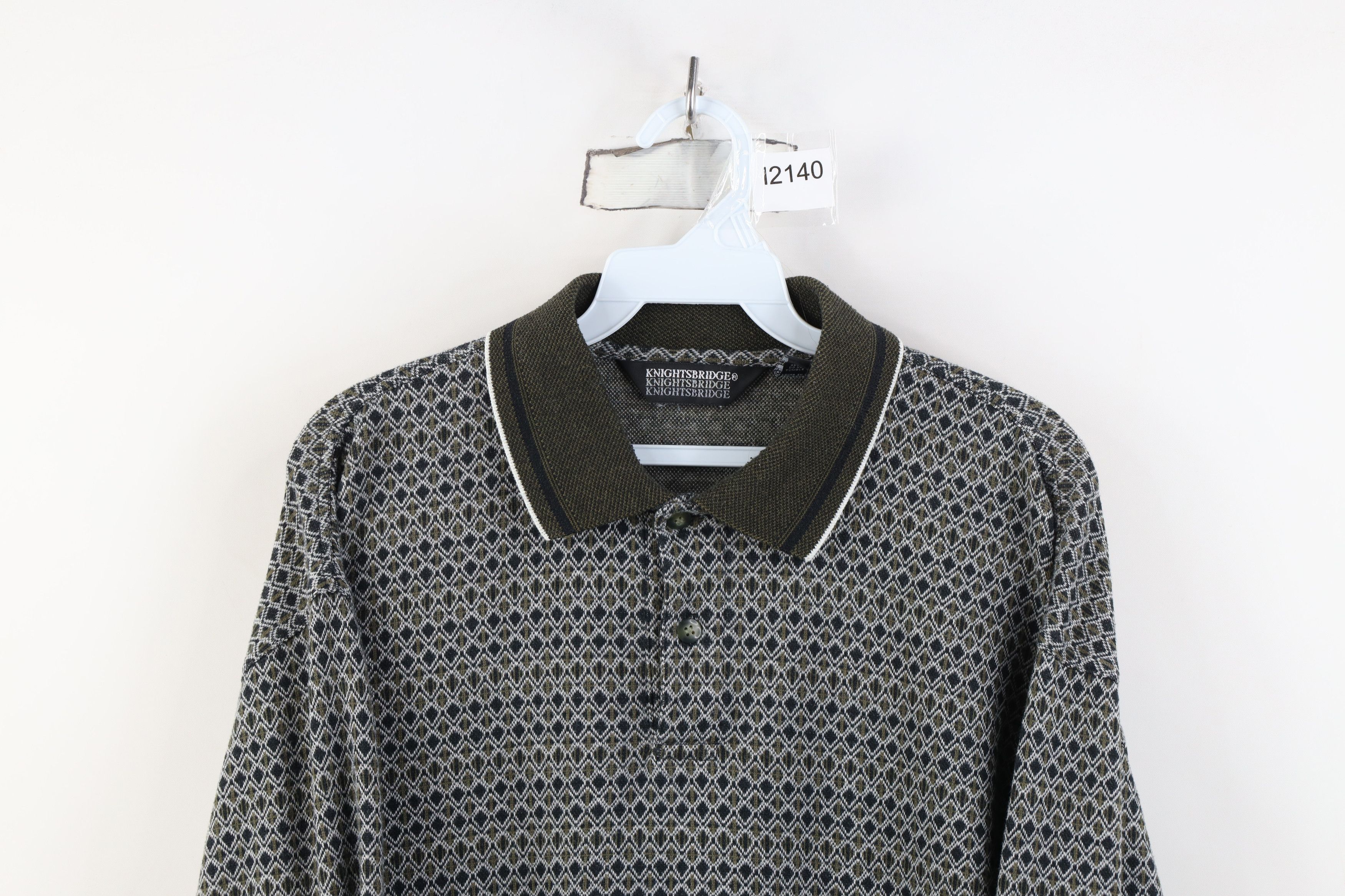 Vintage Vintage 90s Streetwear Diamond Long Sleeve Rugby Polo Shirt Size US L / EU 52-54 / 3 - 2 Thumbnail