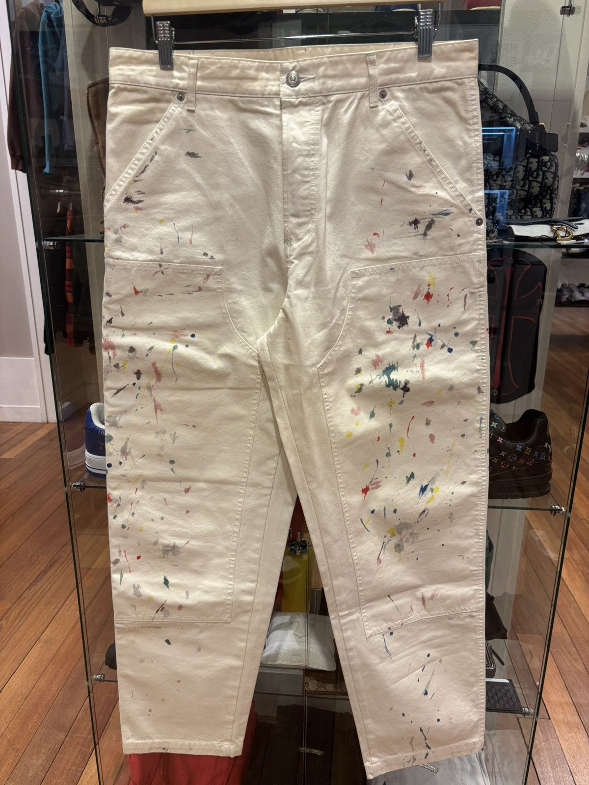 Dior Paint SplatterDouble Knee Carpenter Pant