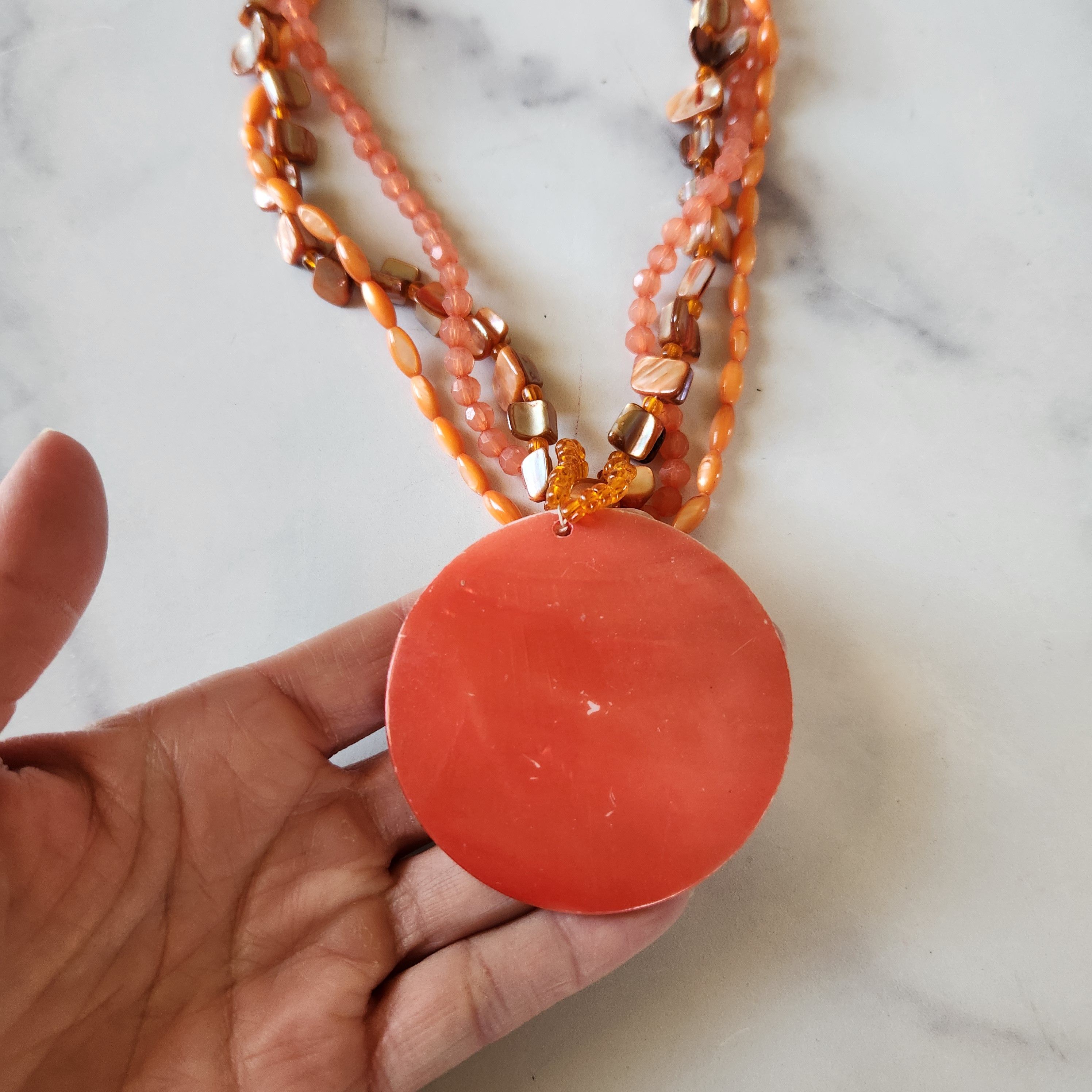 Other coral beach y2k 3 strand large circle pendant sun tropical Size ONE SIZE - 3 Thumbnail