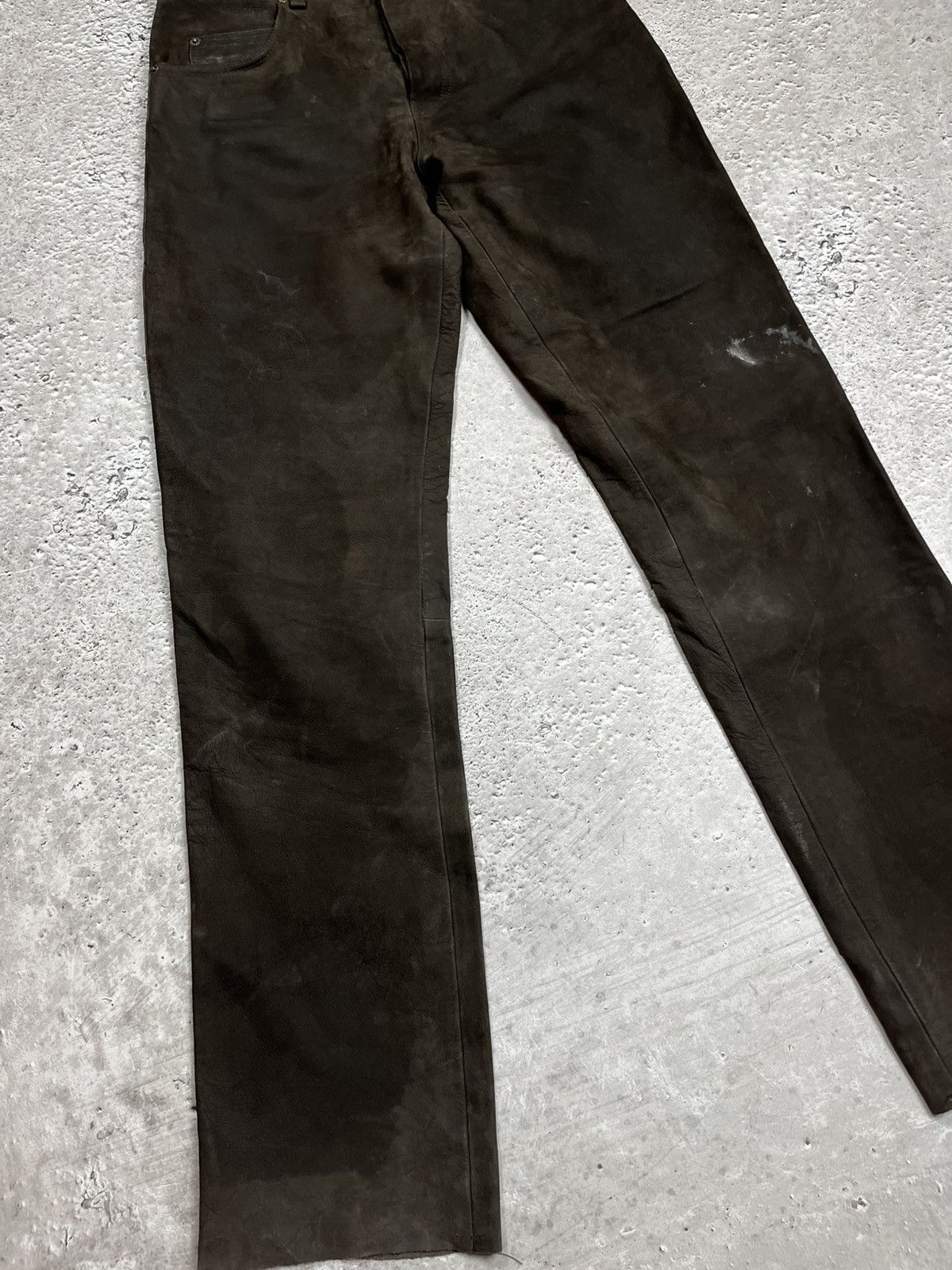Other Stockerpoint Distressed Leather Pants Brown Size 31 Size US 31 - 3 Thumbnail