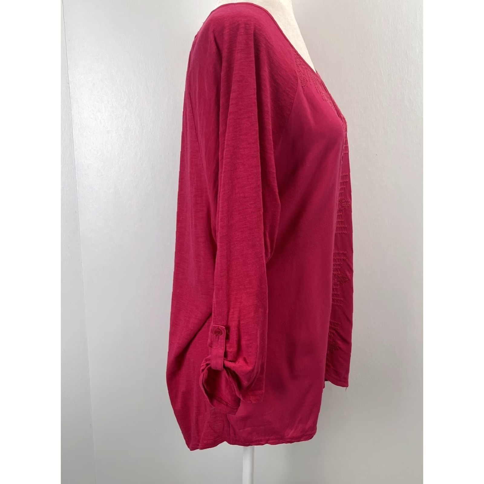 Vintage VINTAGE Chico’s Embroidered Peasant Tunic Shirt Women XL Pink 3/4 Sleeve Loose Casual 90s Theme Size XL / US 12-14 / IT 48-50 - 4 Thumbnail