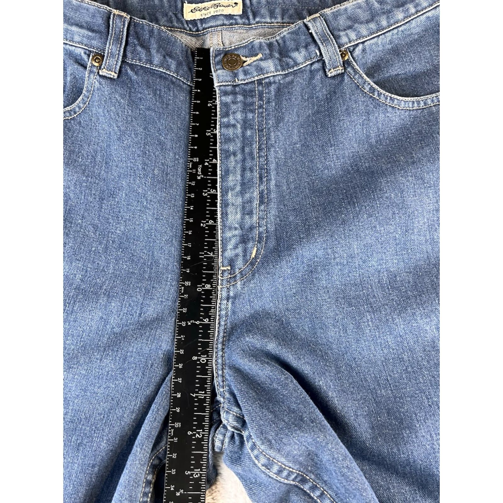 Eddie Bauer VINTAGE Eddie Bauer Jeans Womens 12 (32x30.5) Blue Straight 90s Y2K Womens Jeans Size 34" / US 12 / IT 48 - 7 Thumbnail