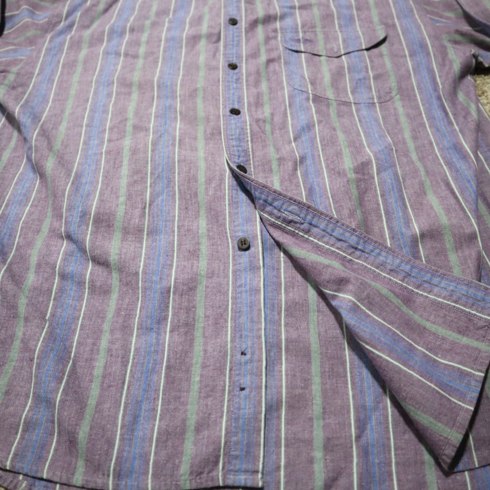 Dockers DOCKERS Shirt Button-Down Plaid Long Sleeve Purple Blue Large 16-16.5 Men Men Clothing All Seasons Casual Workwear Vintage No Size US L / EU 52-54 / 3 - 3 Thumbnail