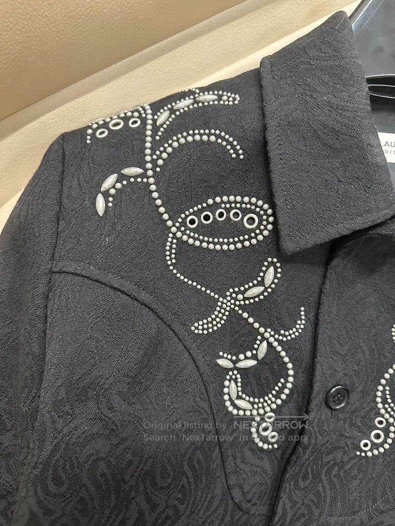 Saint Laurent Paris Saint Laurent Paris Dark jacquard beaded jacket Size US S / EU 44-46 / 1 - 4 Thumbnail
