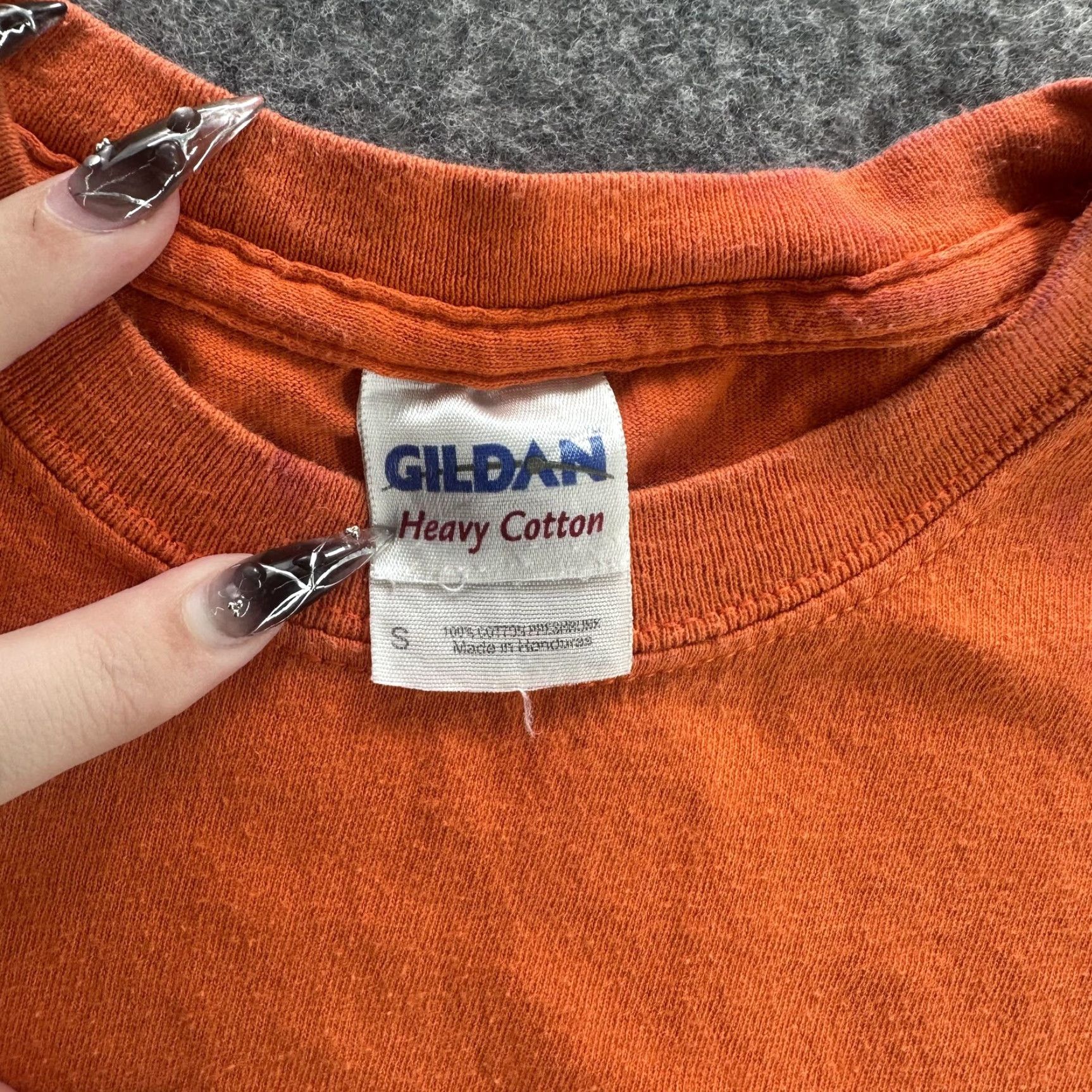 Gildan VINTAGE Burke Basketball Shirt Gildan Short Sleeve Tee Mens Small Orange Crew Neck 100% Cotton Basketball 5 Back Graphic Shirt Size US S / EU 44-46 / 1 - 3 Thumbnail