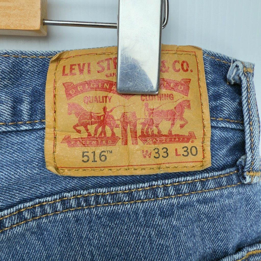 Levi's LEVI'S Mens 516 Slim Straight Fit Jeans Denim Cotton Blue Size US 33 - 4 Thumbnail
