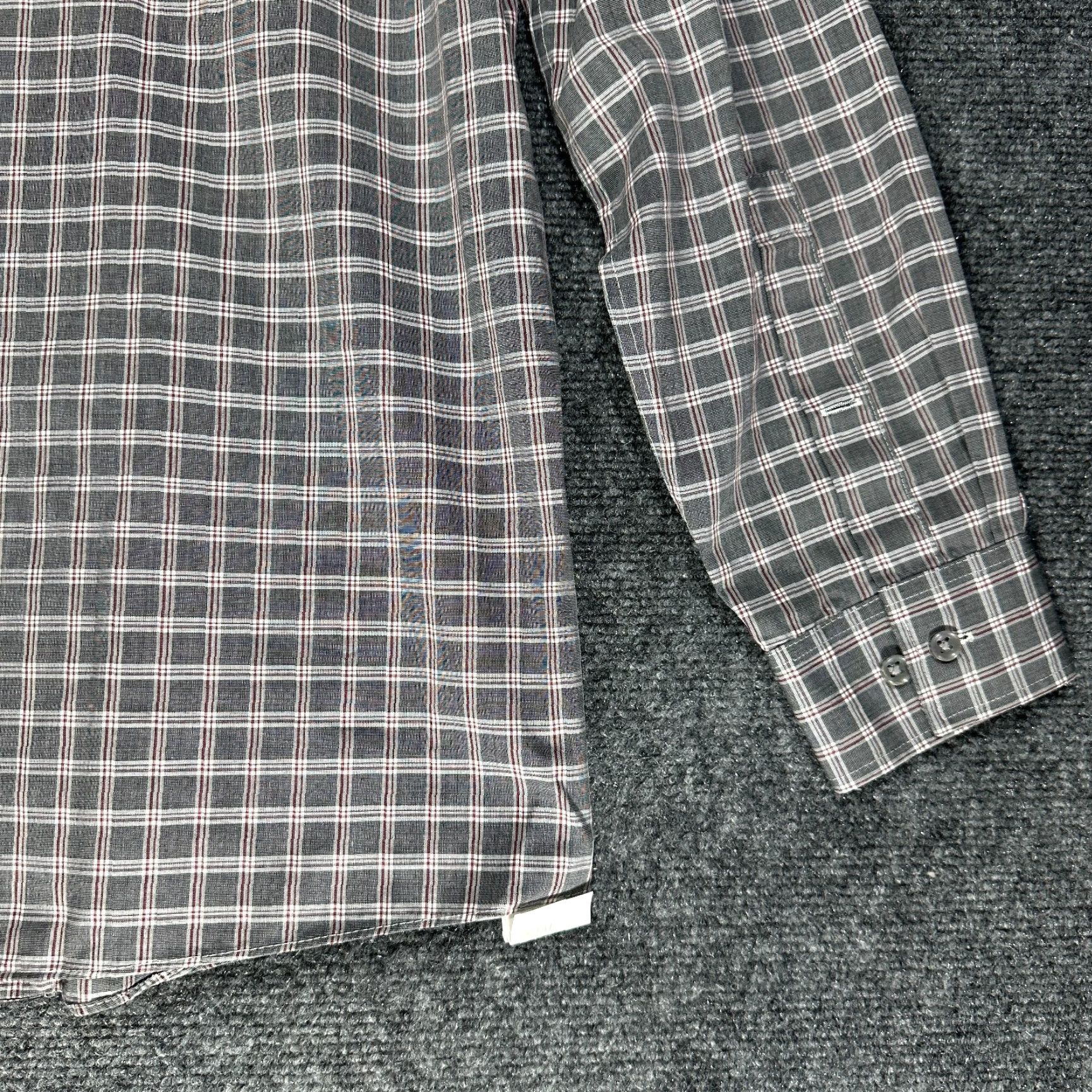 Michael Kors Michael Kors Shirt Mens 15.5 Regular Fit Airsoft Stretch Button Up Gray Red Plaid Long Sleeve Dress Shirt Size US L / EU 52-54 / 3 - 6 Thumbnail