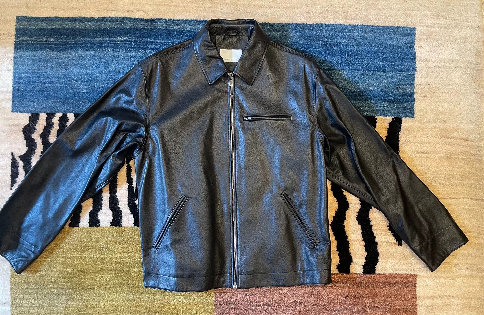 Other Massulti Black Cowhide Leather Jacket Size US XL / EU 56 / 4 - 1 Thumbnail