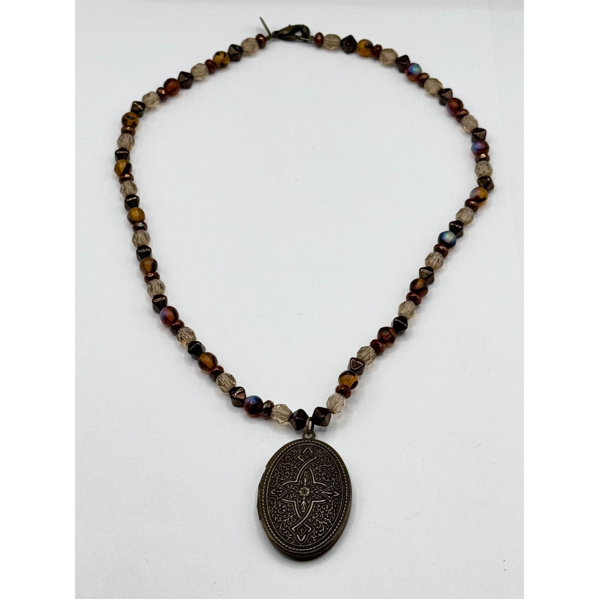 Vintage Lenore Solmo beaded locket necklace Size ONE SIZE - 2 Thumbnail