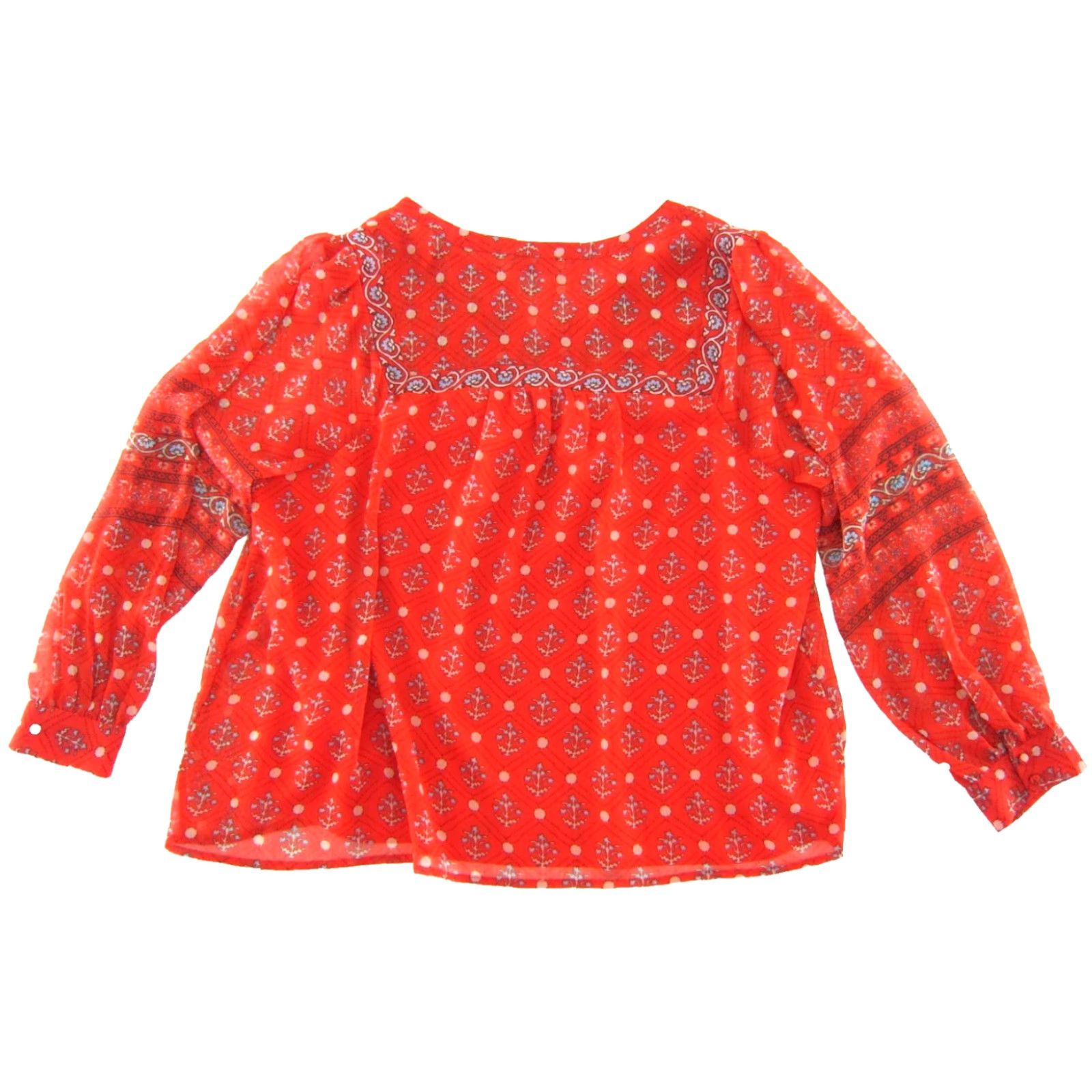 Lucky Brand Lucky Brand Blouse Tunic XXl Red Floral Paisley Long Sleeve Women Size XXL / US 16-18 / IT 52-54 - 2 Thumbnail