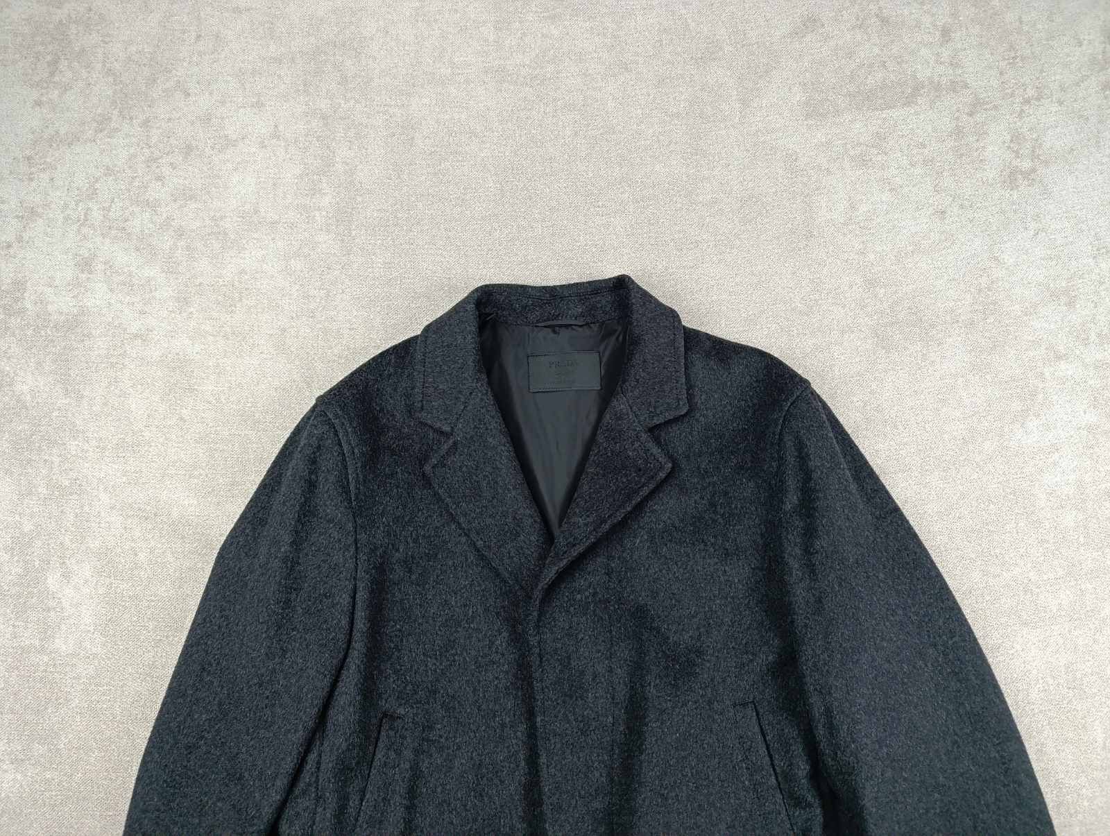 Prada PRADA MENS WOOL COAT LEATHER COLAR Size US L / EU 52-54 / 3 - 3 Thumbnail