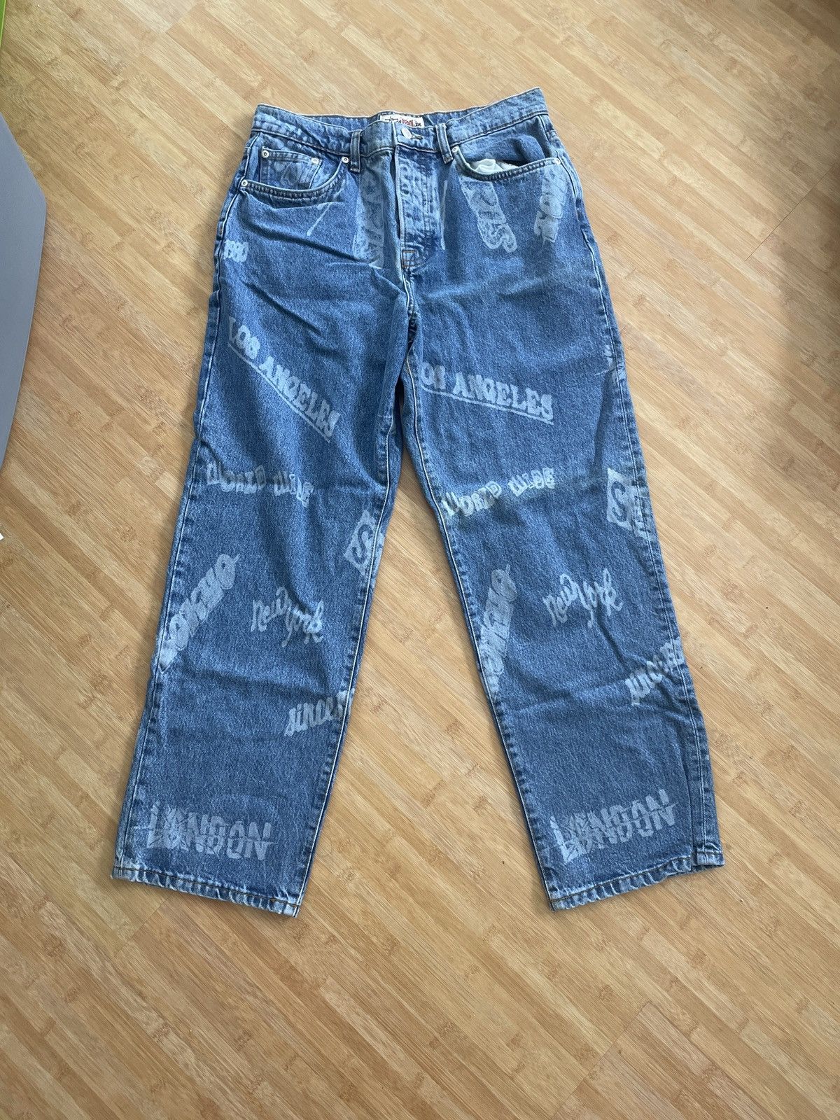 image of Stussy Worldwide Big Ol’ Jeans in Blue, Men's (Size 30)