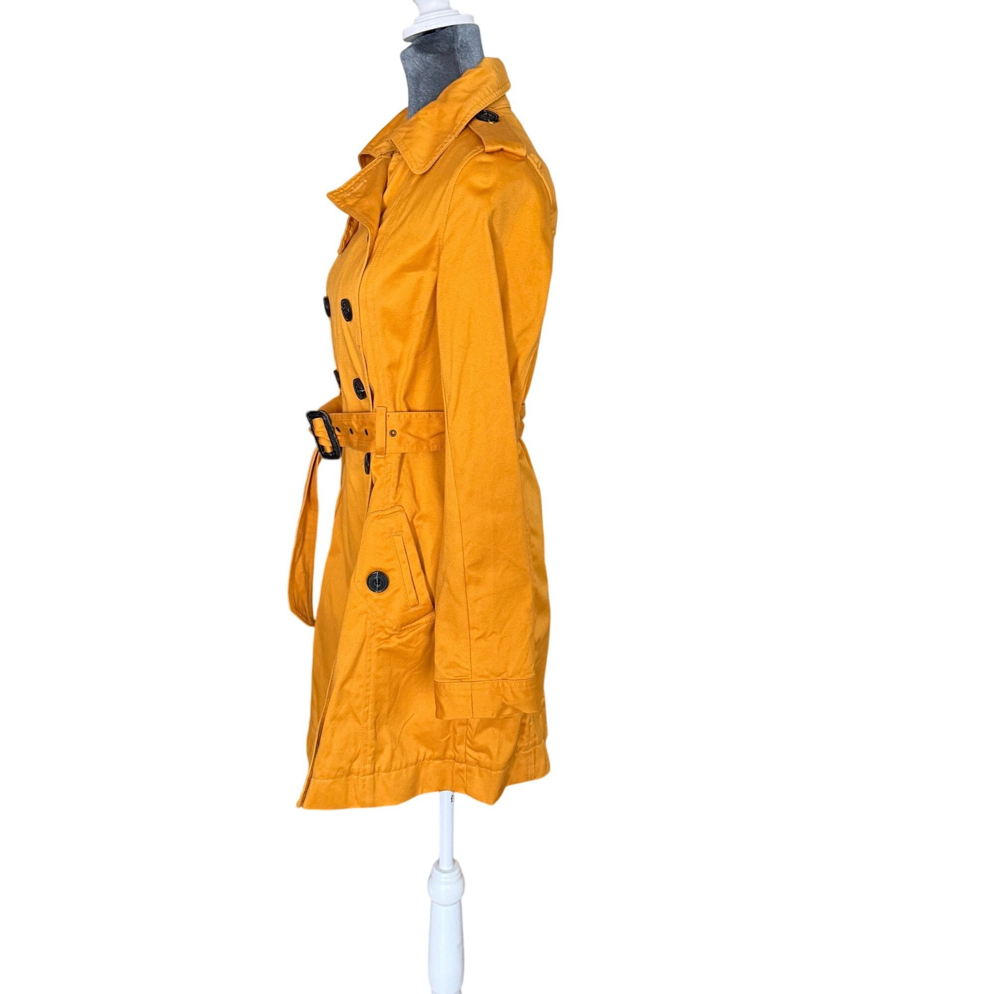 Mango Womens Yellow Double-Breasted Trench Coat With Adjustable Be Size S / US 4 / IT 40 - 4 Thumbnail
