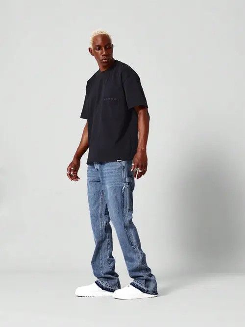 Japanese Brand × Vintage Stacked Workwear Skinny Jeans Size US 32 / EU 48 - 3 Thumbnail