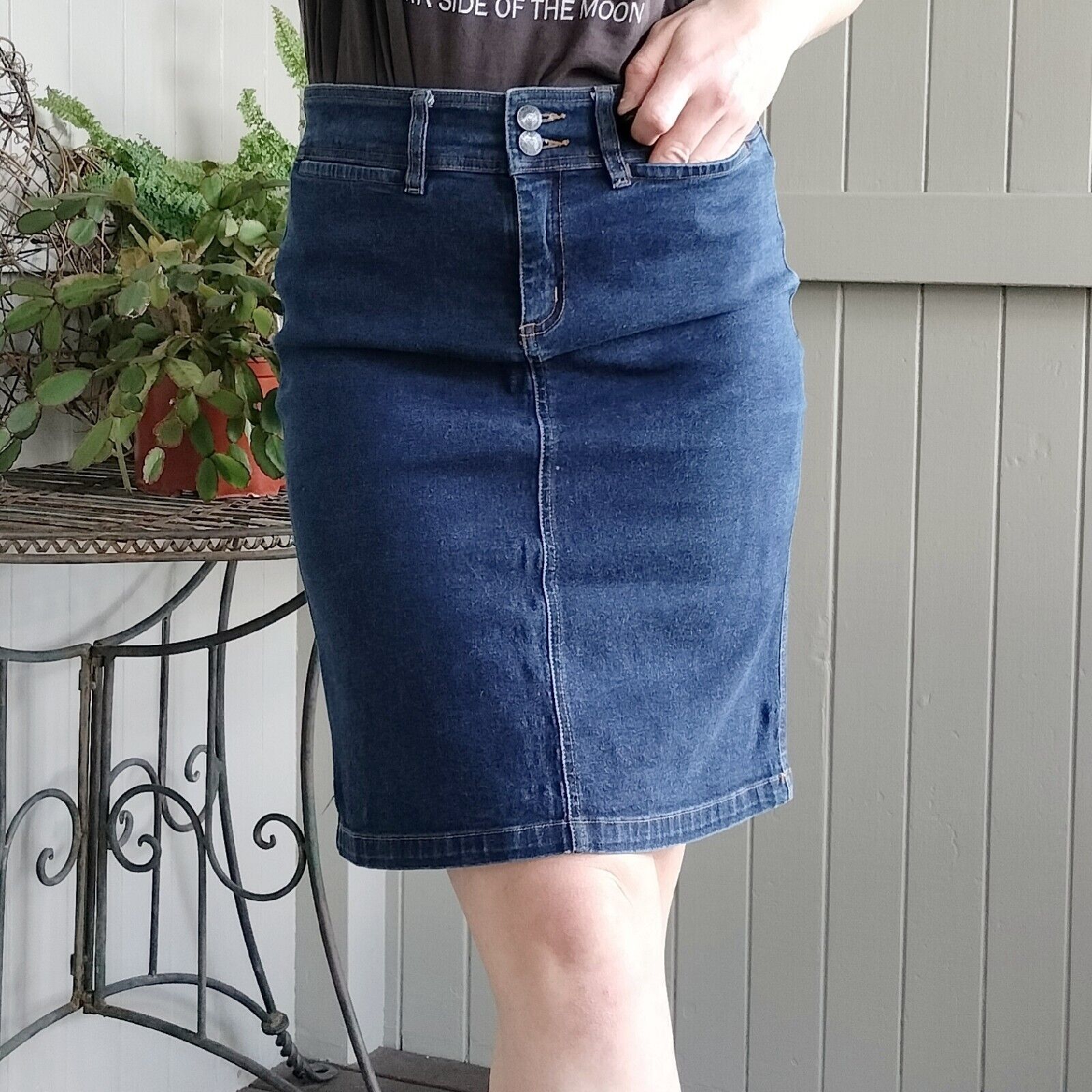 Fiorucci × Vintage Y2K 2000s Fiorucci Safety Skirt Denim High Waisted Pencil Size 30" / US 8 / IT 44 - 5 Thumbnail