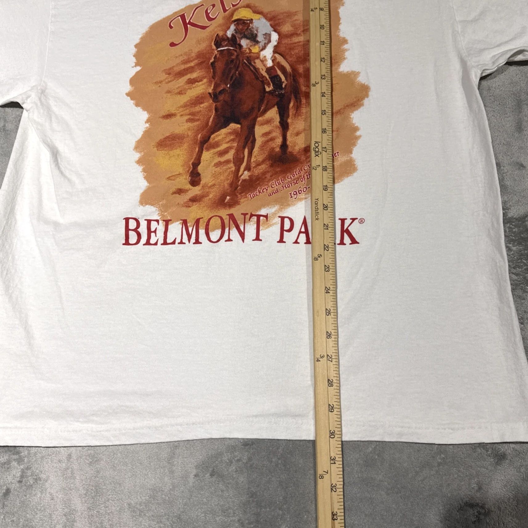 Vintage Kelso Belmont Park Jockey Club Gold Cup Winner 1960-64 Adult White XL TShirt Size US XL / EU 56 / 4 - 4 Thumbnail