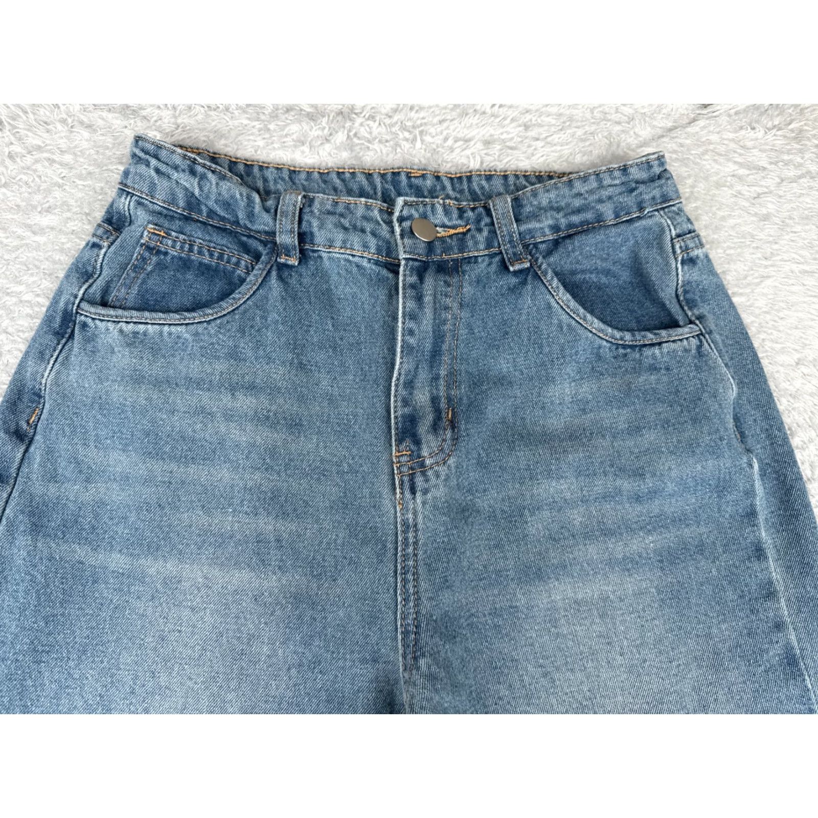 Madewell Madewell Jeans Women 26 Blue Denim Wide-Leg High Rise 26x28 Medium Wash Cotton Blend Womens Size 26" / US 2 / IT 38 - 4 Thumbnail