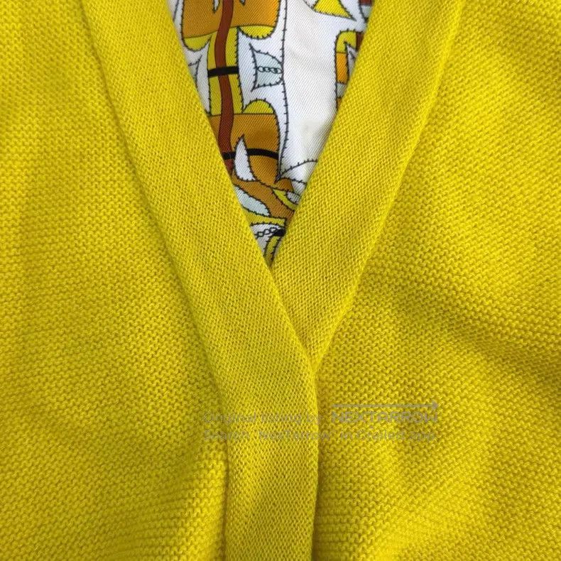 Hermes Hermes Yellow Alpaca Wool Cardigan Size XS / US 0-2 / IT 36-38 - 7 Thumbnail
