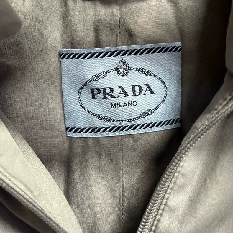 Prada Gray Hooded Loose Long Sleeve Down Jacket -2505 Size US M / EU 48-50 / 2 - 3 Thumbnail