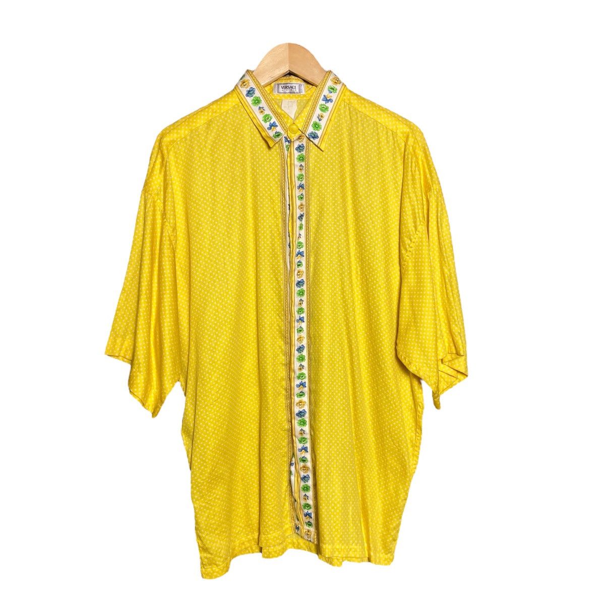 Versace × Vintage Vintage 90s Versace Mare Polka Dot Shirt Size US XL / EU 56 / 4 - 1 Thumbnail