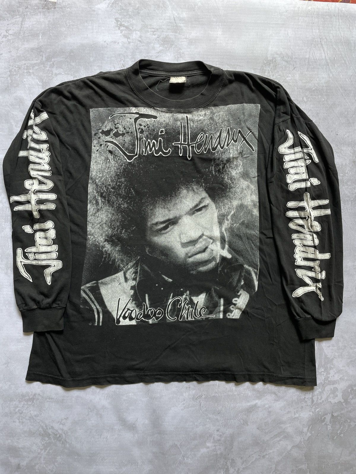 image of Band Tees x Jimi Hendrix Vintage Bootleg Jimi Hendrix Voodoo Chile in Black, Men's (Size XL)