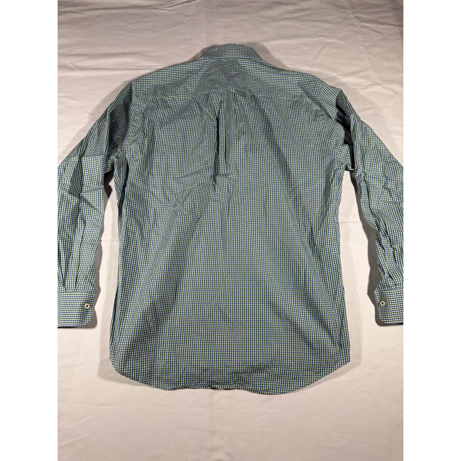 Peter Millar Peter Millar Men’s Shirt Large Green Blue Plaid Long Sleeve Size US L / EU 52-54 / 3 - 2 Thumbnail