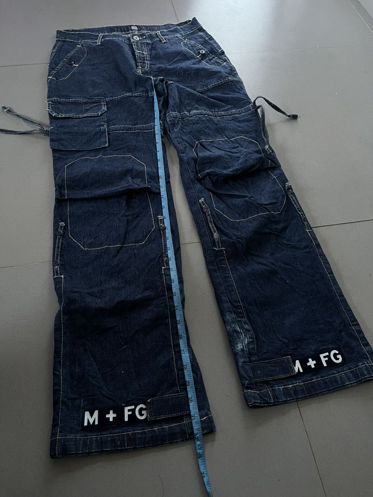 Marithe + Francois Girbaud MARITHE FRANCOIS GIRBAUD BONDAGE DENIM PANTS MULTI POCKET Size US 32 / EU 48 - 13 Thumbnail