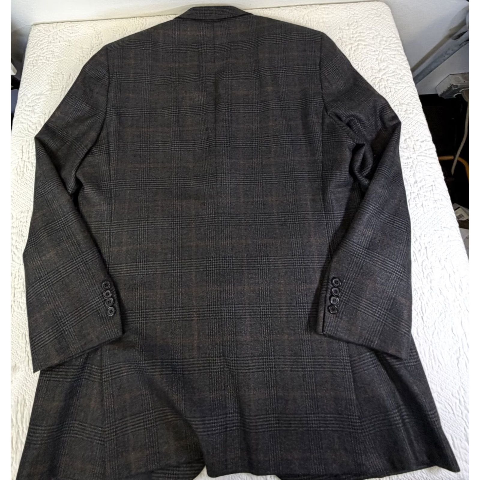 Brioni Brioni Sport Coat Blazer Grey 100% Pure Cashmere Windowpane 44R Men Regular Notch Lapel Long Coat/Dress Shirt? Size 44R - 5 Thumbnail