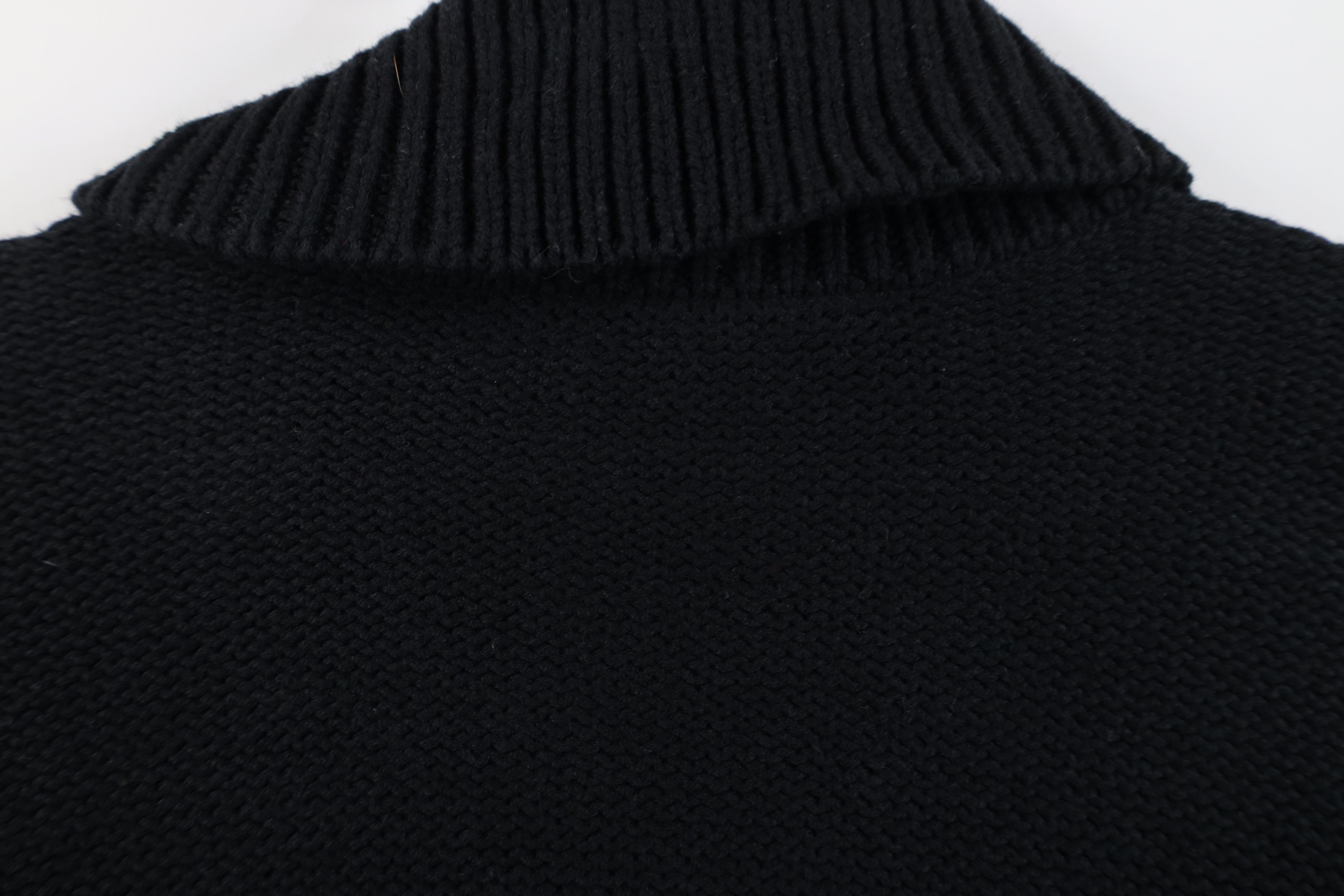Ralph Lauren Vintage 90s Ralph Lauren Poncho Sweater Shawl Cape Black Size XL / US 12-14 / IT 48-50 - 10 Thumbnail
