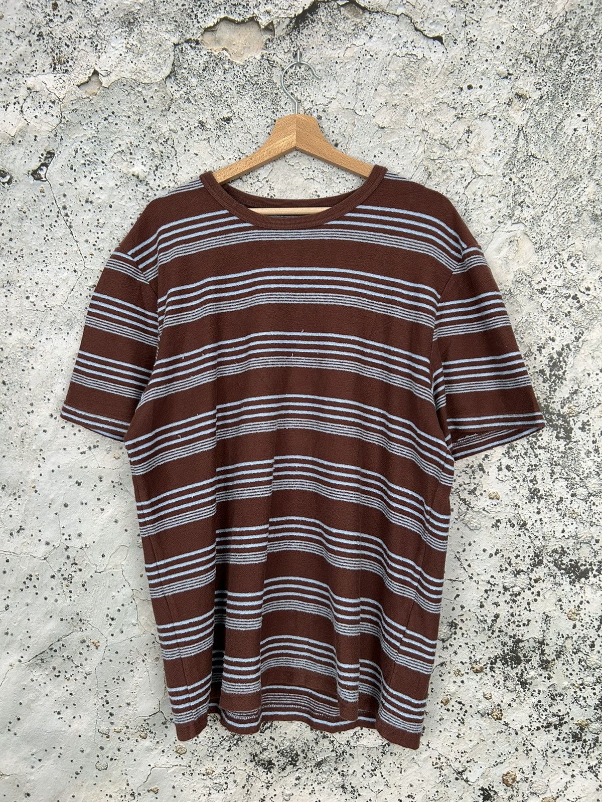 Samsoe Samsoe Samsoe Samsoe Stripe Summer Tee Brown Scandi Skate Punk Size US XL / EU 56 / 4 - 1 Thumbnail