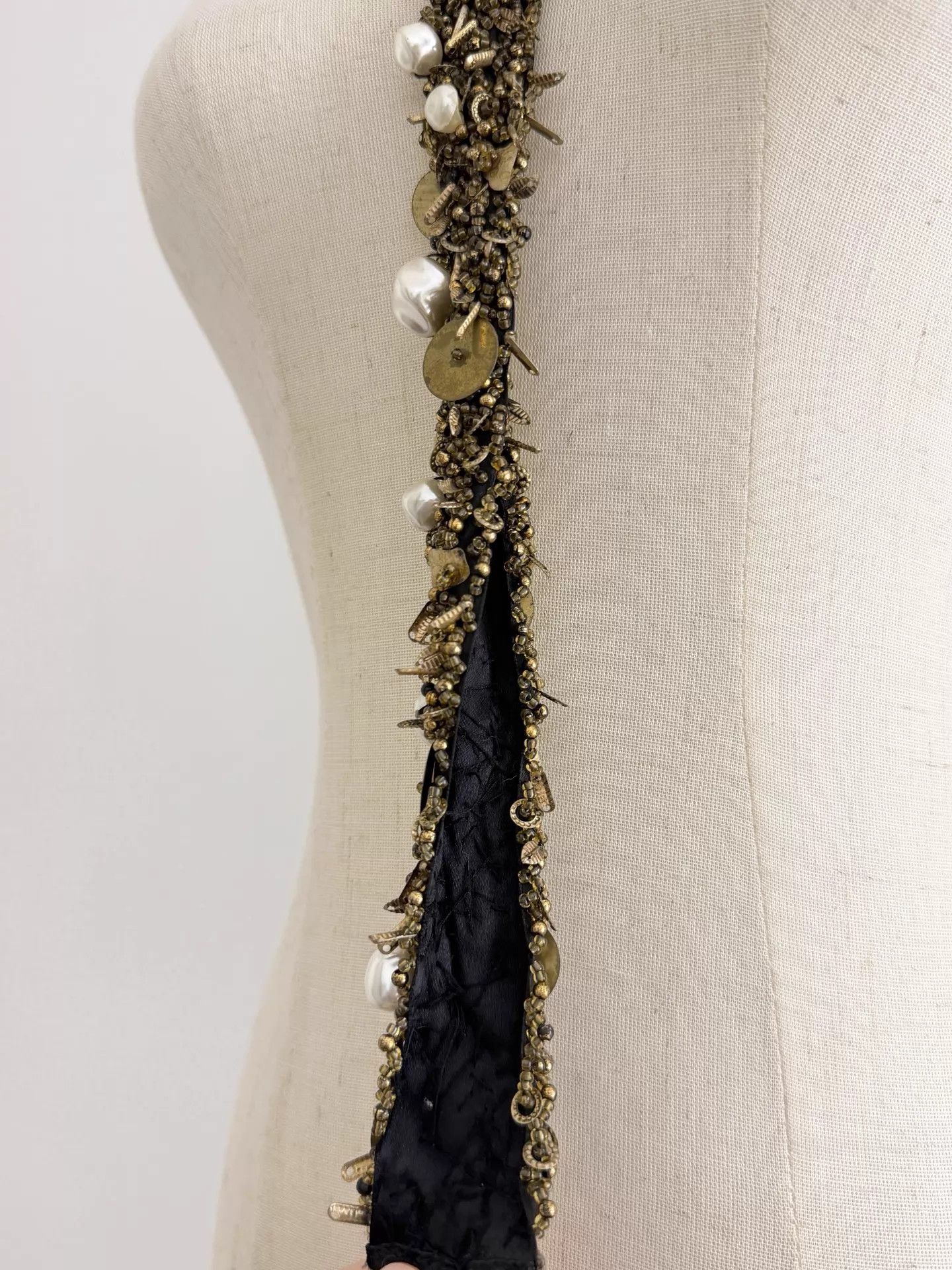 Comme des Garcons Comme des Garçons Black Velvet Metallic Studded Tie Size ONE SIZE - 7 Thumbnail