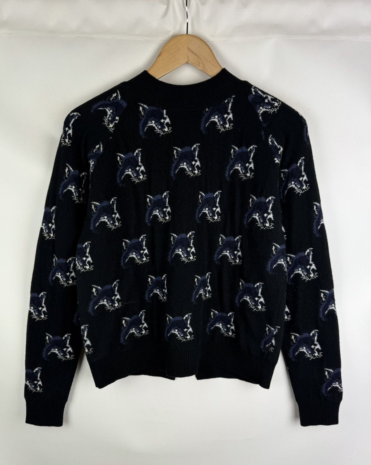 Maison Kitsune Maison Kitsune Multilogo Wool Silk Cashmere Back Zip Sweater Size S / US 4 / IT 40 - 1 Thumbnail