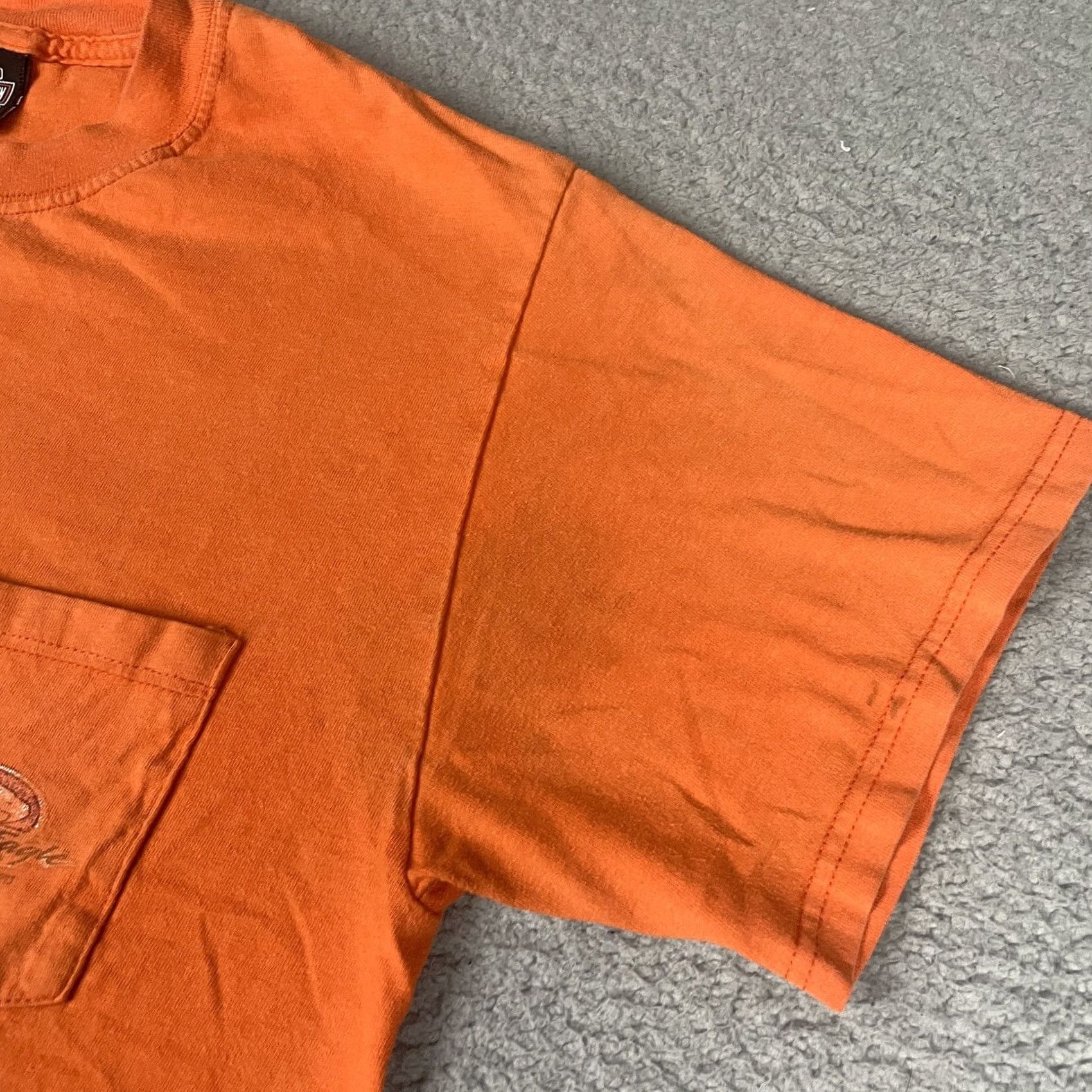 Harley Davidson VINTAGE Harley-Davidson Tshirt Adult M Orange Pocket Distressed NY Med* Shirt Mens"} Size US M / EU 48-50 / 2 - 7 Thumbnail