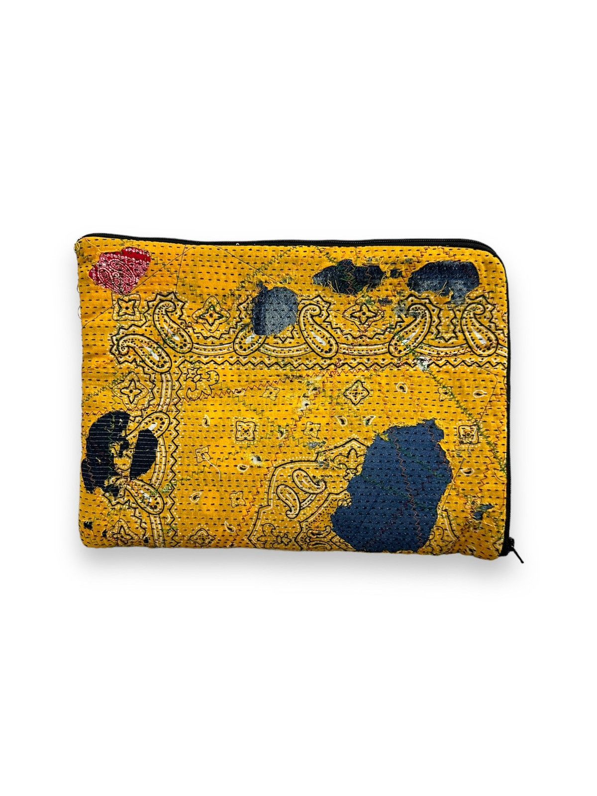 Handmade Custom Made Distressed Patchwork Boro Paisley cutch bag Size ONE SIZE - 5 Thumbnail