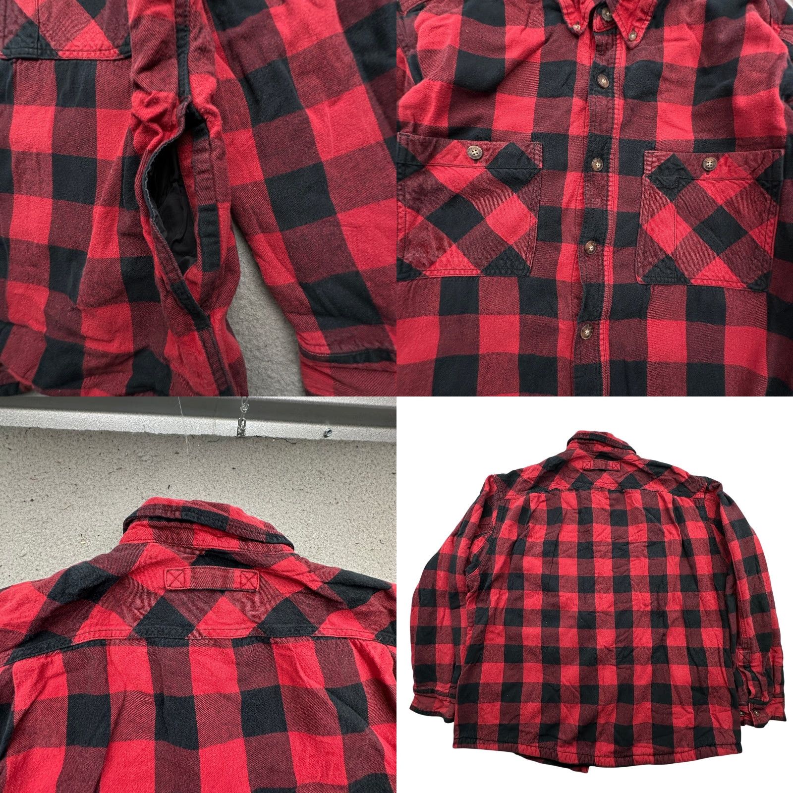 Duluth Trading Company Duluth Trading Co Free Swingin Waffle-Lined Buffalo Check Flannel Shirt Large Mens L Red Black Plaid Button-Up Size US L / EU 52-54 / 3 - 8 Thumbnail