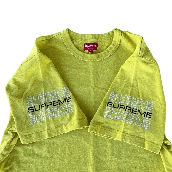 Supreme Supreme Stacked Logo T-Shirt Yellow SP19 Men’s Size US M / EU 48-50 / 2 - 5 Thumbnail