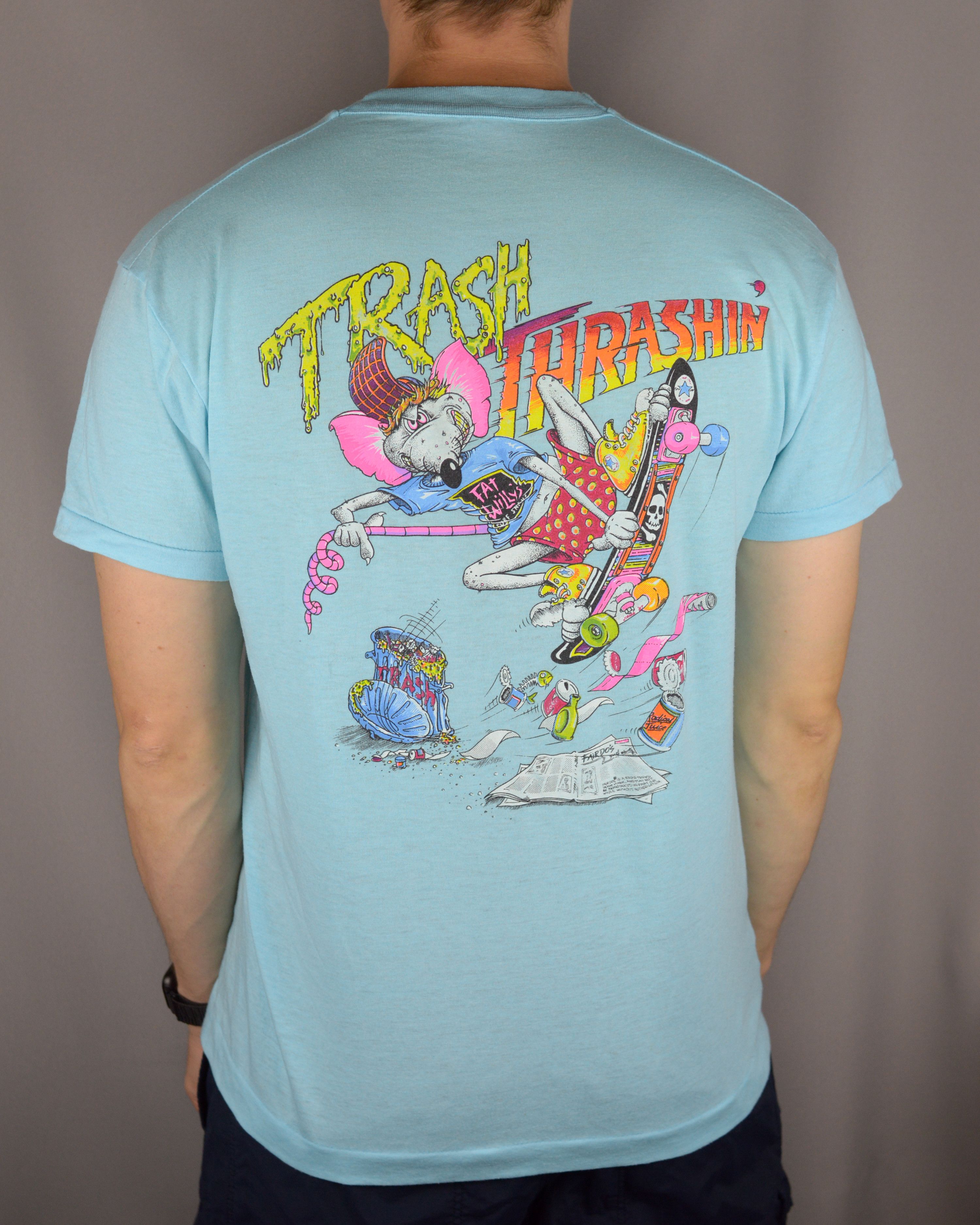 Vintage Vintage Trash Thrashin 80s t shirt Size US L / EU 52-54 / 3 - 1 Thumbnail