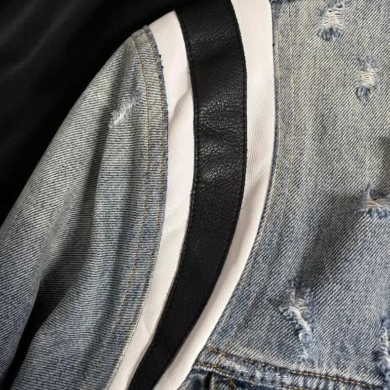 Amiri Amiri 18SS Denim leatherPiece together jacket Size US M / EU 48-50 / 2 - 4 Thumbnail