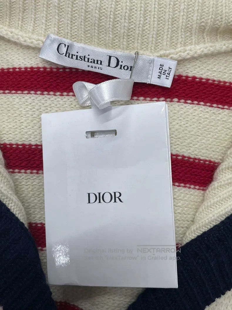 Dior Dior Red and white colour-block striped navy collar knitte Size XS / US 0-2 / IT 36-38 - 4 Thumbnail