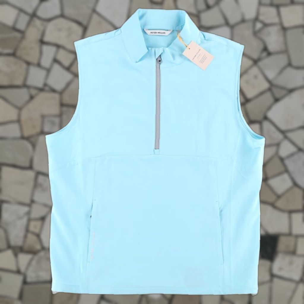 Peter Millar Peter Millar Windward 1/2 Zip Vest Caribbean Blue Men L Shirt Jacket Mock Windward 1/2 Zip Vest Mens Caribbean Blue L Size US L / EU 52-54 / 3 - 1 Thumbnail