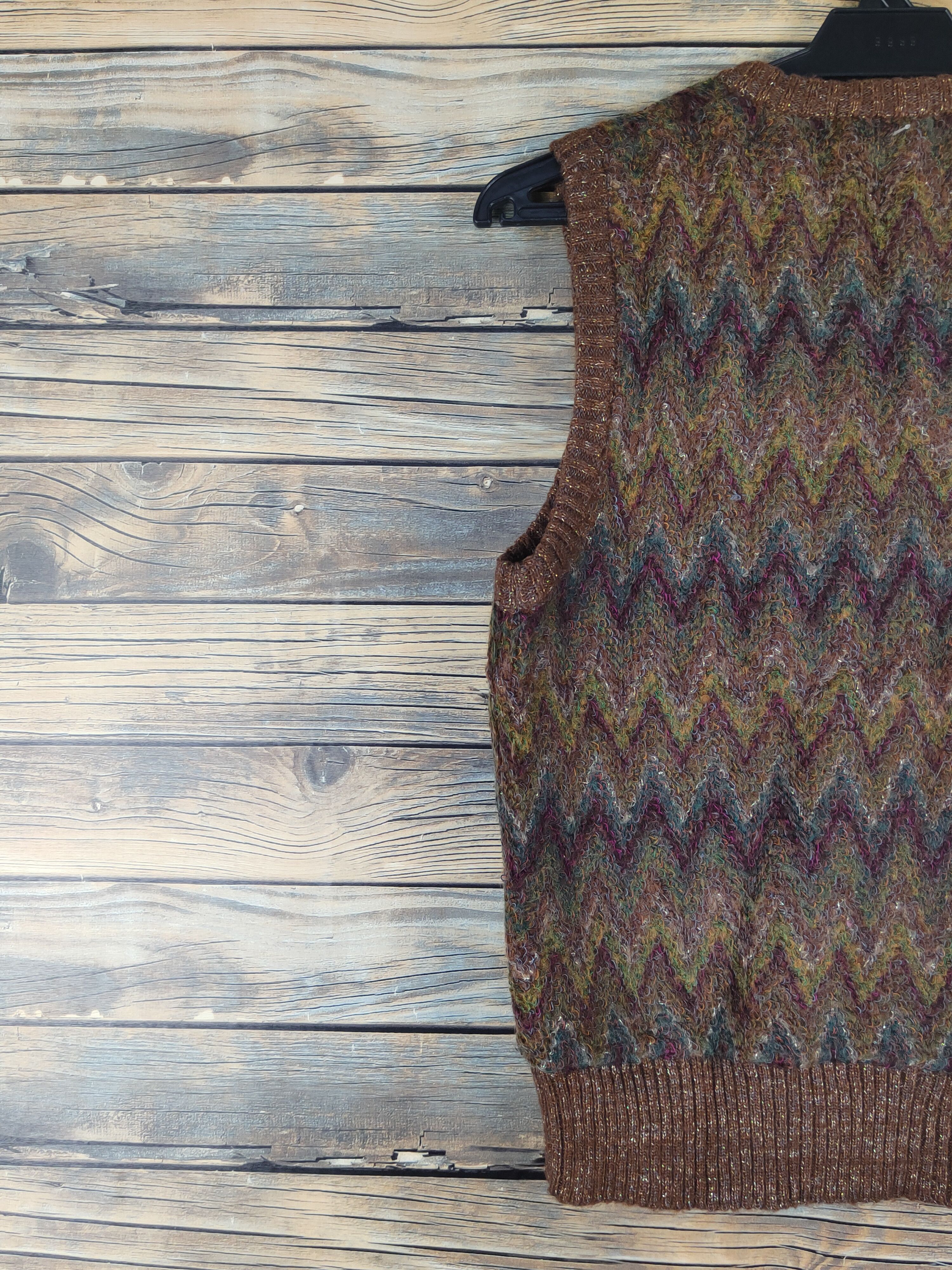 Japanese Brand × Vintage Hana-no Knit Dark Brown vintage mohair Knitwear Vests #W1513 Size XS / US 0-2 / IT 36-38 - 8 Thumbnail
