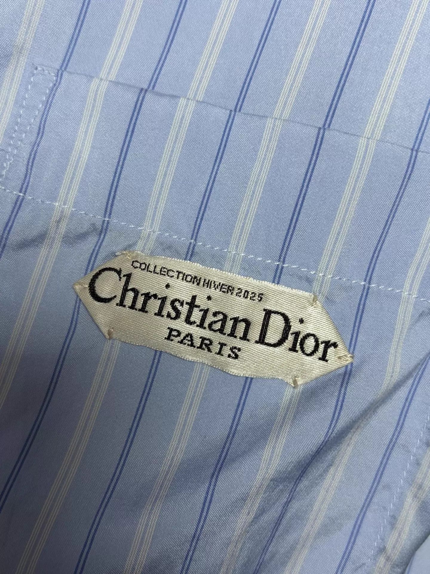 Dior Dior FW25 short-sleeve blue/white stripe 41 L silk Italy Size US L / EU 52-54 / 3 - 3 Thumbnail