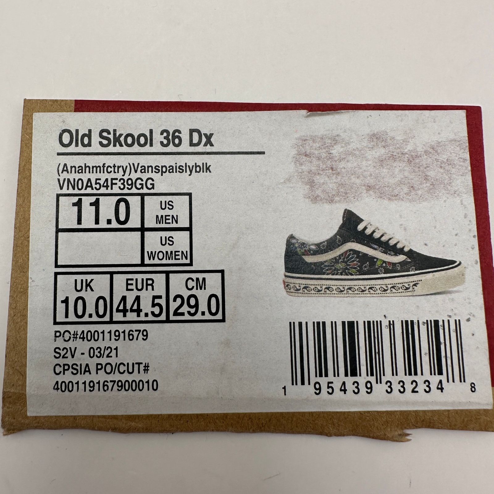 Vans Vans Men's 11 Anaheim Factory Old Skool 36 Dx Lo Black Size US 11 / EU 44 - 7 Thumbnail