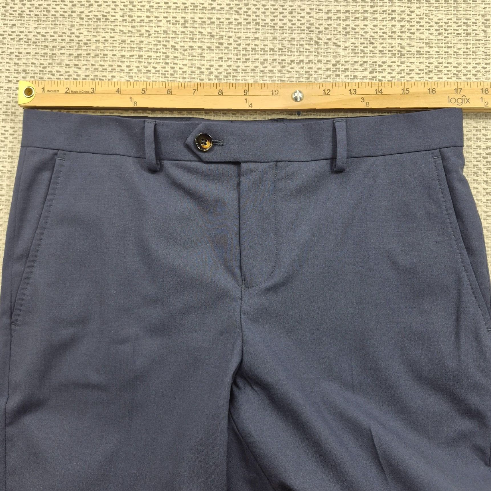 Murano Murano Collezione Evan Fit Dress Pants Mens 34x30 Blue Wool Stretch Flat Front Size US 34 / EU 50 - 6 Thumbnail