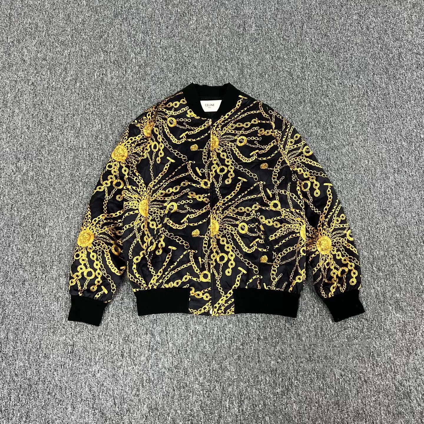 Celine CELINE SIZE 38 Chain print on the baseball uniform jacket| Size US M / EU 48-50 / 2 - 1 Thumbnail