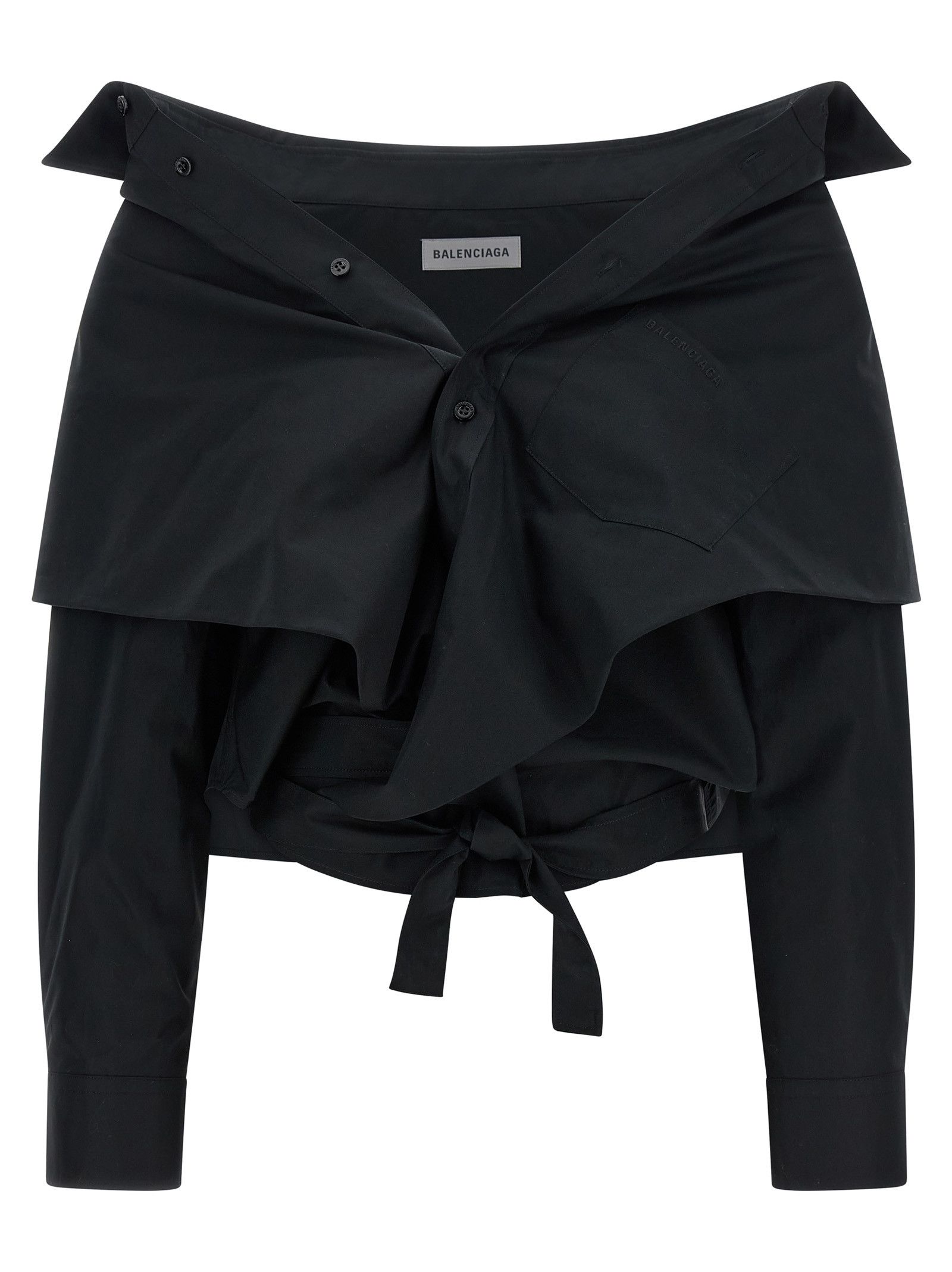 Balenciaga Crop shirt off the shoulder Size S / US 4 / IT 40 - 1 Thumbnail