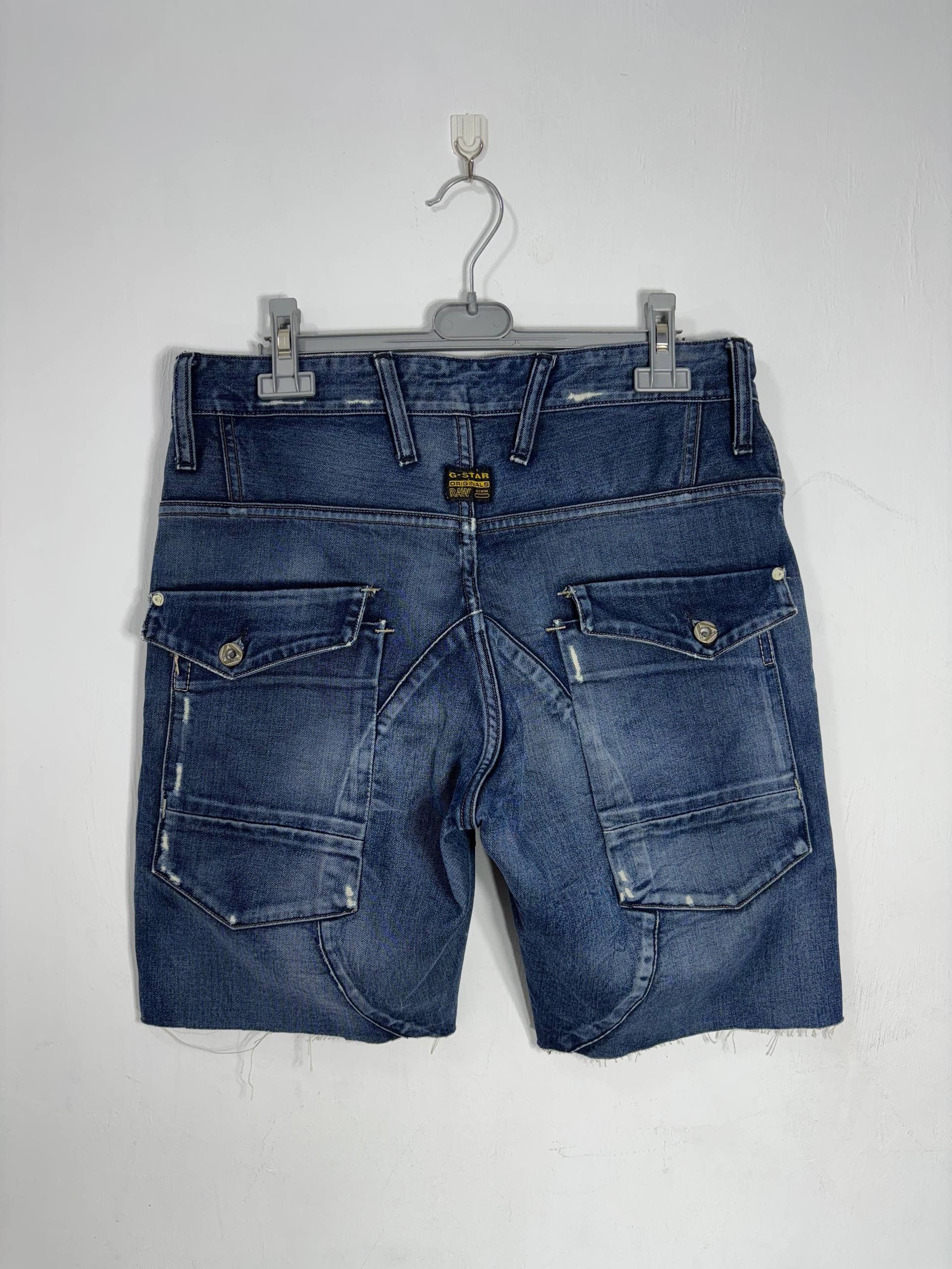 G-Star G-Star Raw Biker Cropped Y2K Bermuda Denim Shorts Size US 31 - 2 Thumbnail