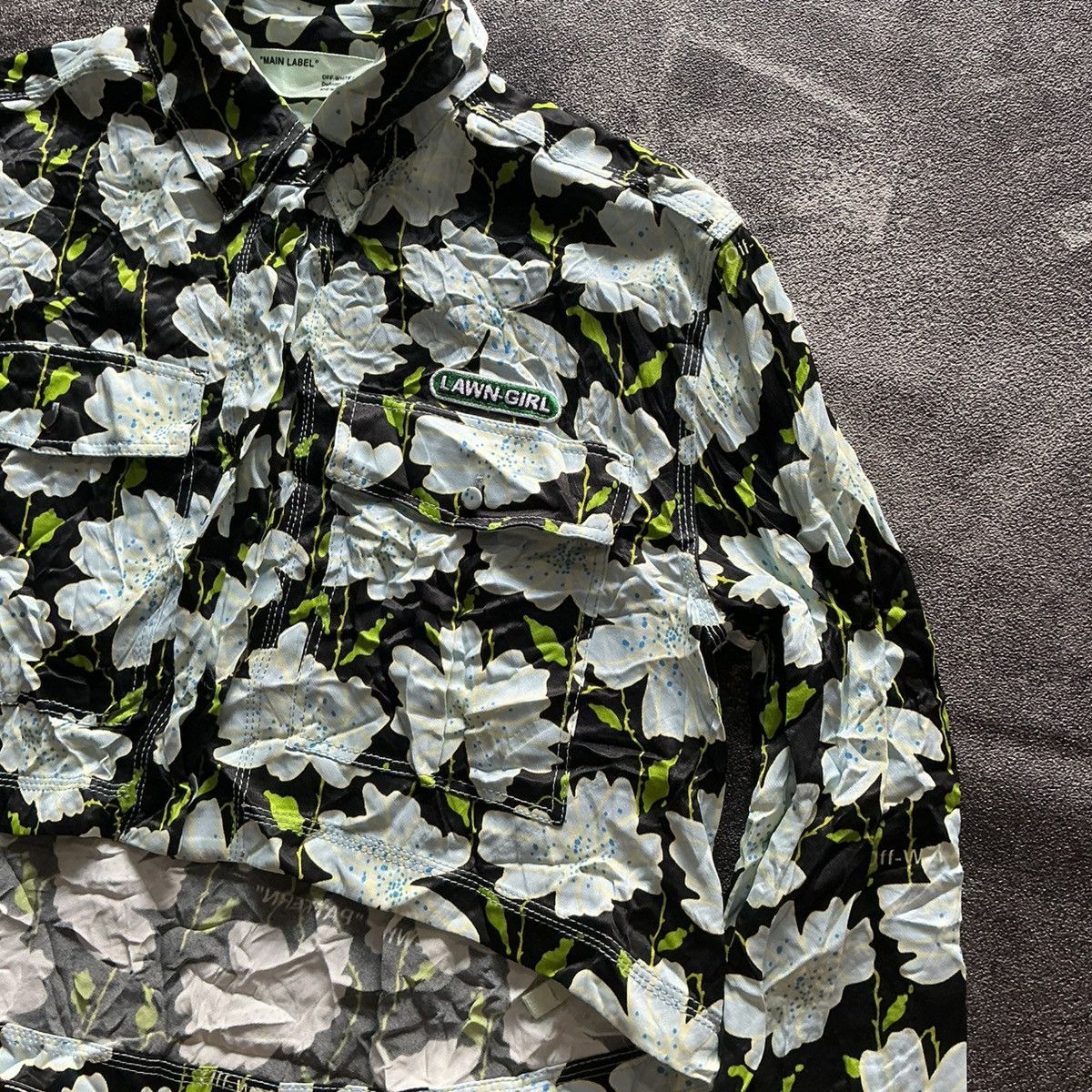 Off-White OFF-WHITE™ “Lawn-Girl” Cropped Floral Utility Shirt Size M / US 6-8 / IT 42-44 - 2 Thumbnail