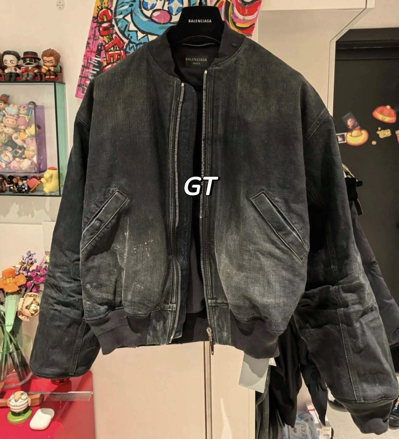 Balenciaga 25SS Mens Denim Bomber Jacket Size M